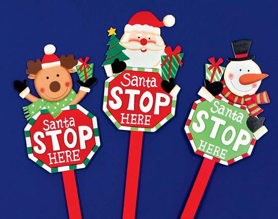 Premier-Santa-Stop-Here-Sign-SantaSnowmanReindeer