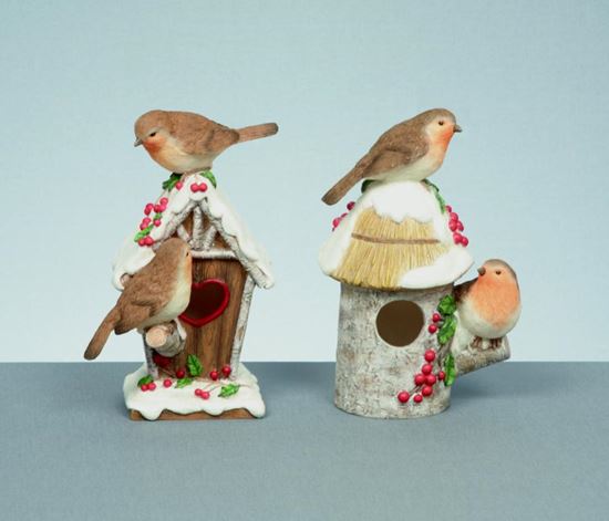 Premier-Robin-On-Bird-House-Polyresin