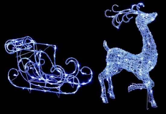 Premier-Acrylic-Reindeer--Sleigh-140-White-LED