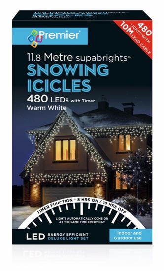 Premier-Snowing-Icicles-With-Timer-Warm-White