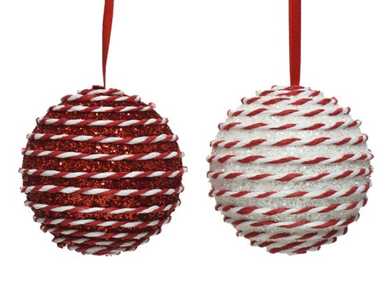 Kaemingk-Foam-Bauble-With-Hanger-Red-White