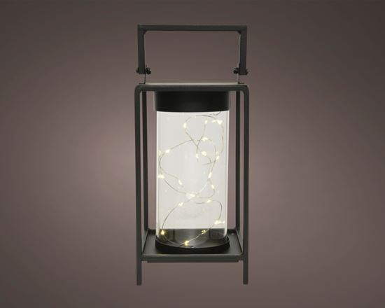 Kaemingk-Micro-LED-Square-Metal-Lantern