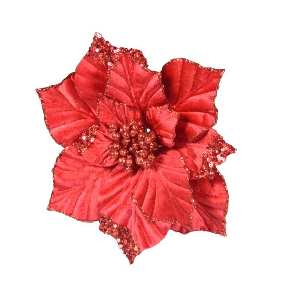 Davies-Products-Clip-On-Velvet-Poinsettia