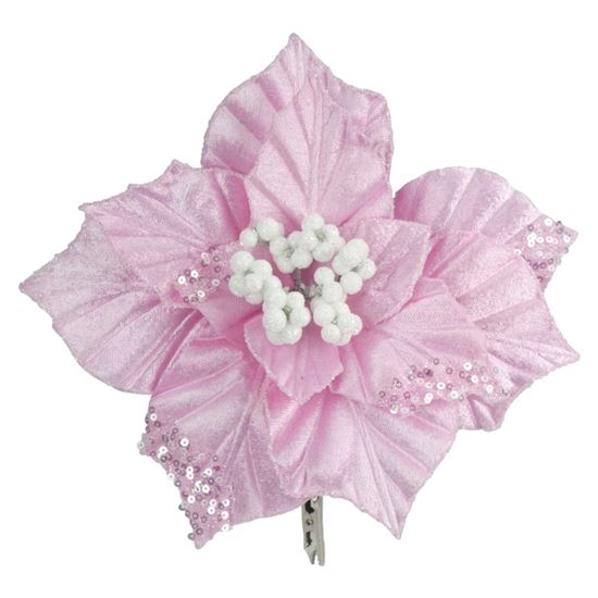 Davies-Products-Clip-On-Velvet-Poinsettia