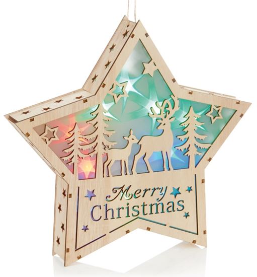 Premier-Lit-Wooden-Star-Reindeer-Scene-With-LEDs