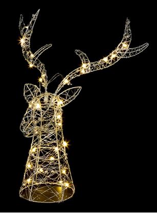 Premier-Lit-Stags-Head-Silver-30-Warm-White-LEDs