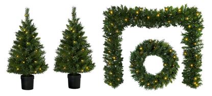 Premier-Christmas-Door-Set-Tree-Wreath-Garland