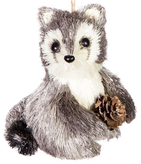 Premier-Grey-Black-Bristle-Racoon-Decoration