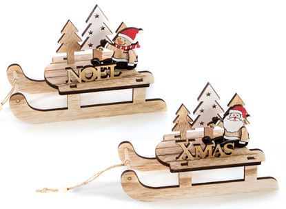Premier-Wooden-Sleigh-Santa-Snowman-Noel