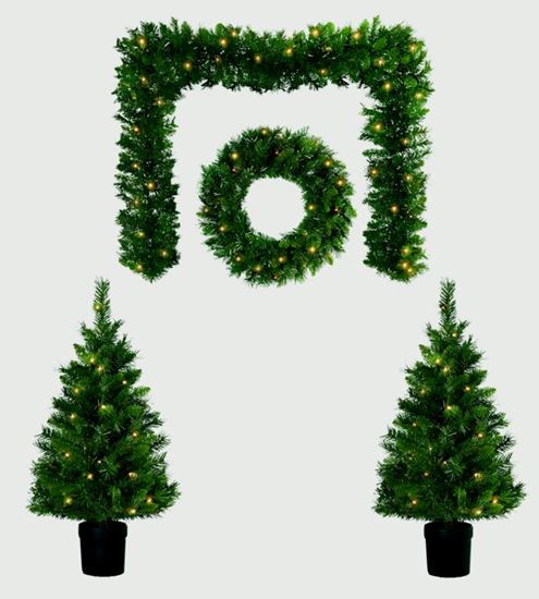 Premier-Christmas-Door-Set-Tree-Wreath--Garland