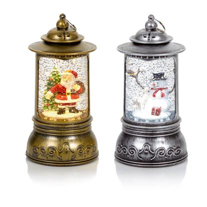 Premier-Antique-Round-Lantern-Santa--Snowman