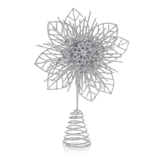 Premier-Silver-Glitter-Flower-Tree-Topper