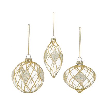 Premier-Clear-With-Champagne-Gold-Glitter-Check-Bauble