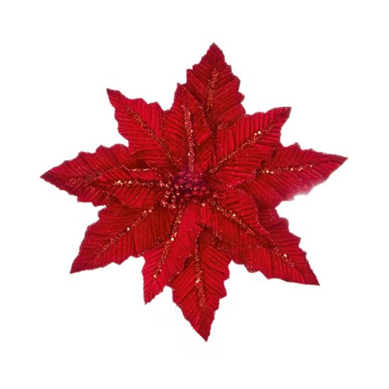 Premier-Red-Velvet-Poinsettia-With-Clip