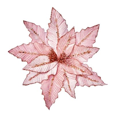 Premier-Pink-Velvet-Poinsettia-With-Clip