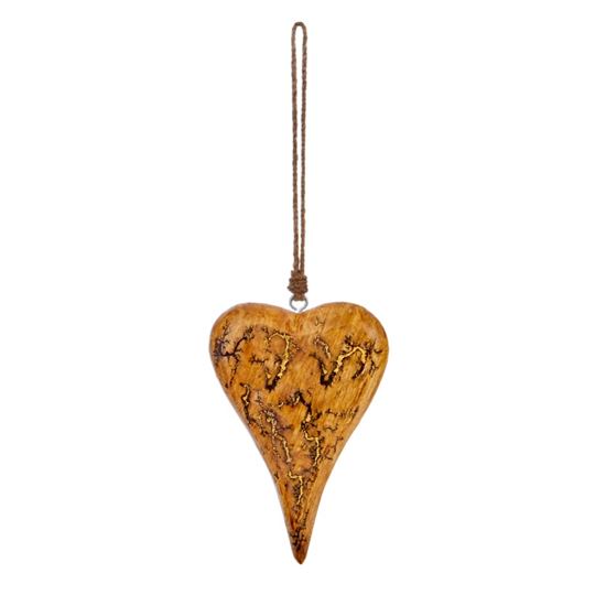 Premier-Mango-Wood-Crackle-Heart-Decoration