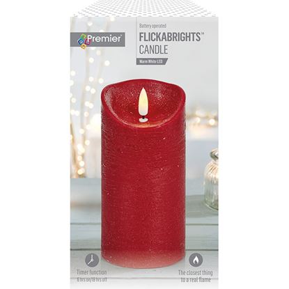 Premier-Red-Flickabrights-Textured-Candle