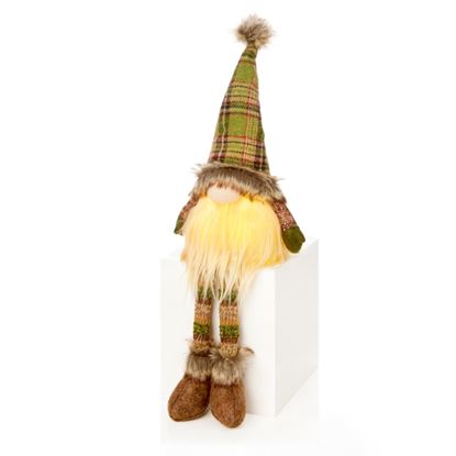 Premier-Lit-Green-Tartan-Sitting-Gonk-With-Leg