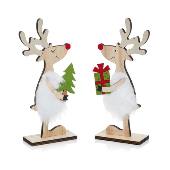 Premier-Wooden-Reindeer-Assorted