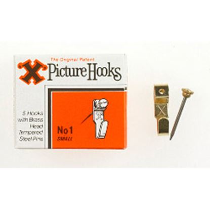 X-Original-Patent-Steel-Picture-Hooks---Brass-Plated-Box-Pack