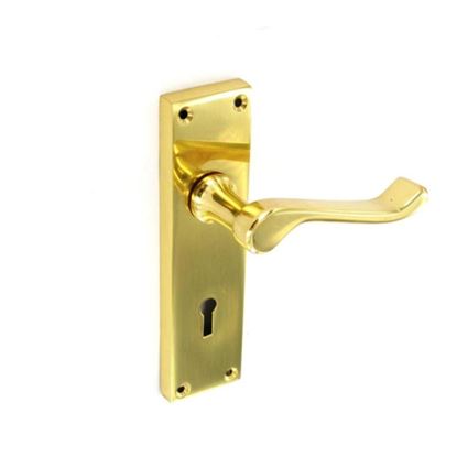 Securit-Scroll-Brass-Lock-Handles-Pair