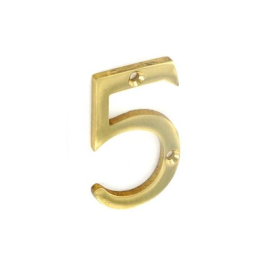 Securit-Brass-Numeral-No5