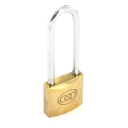 Securit-Tricircle-Long-Shackle-Brass-Padlock