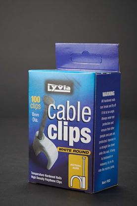 Dencon-White-Round-Cable-Clips-Box-100
