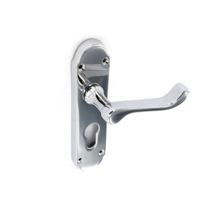 Securit-Chrome-Shaped-Euro-Lock-Handles-48mm-CC-Pair