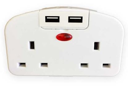 Lyvia-European-To-UK-2-Gang-Socket-With-2-USBs