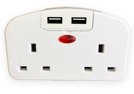 Lyvia-European-To-UK-2-Gang-Socket-With-2-USBs