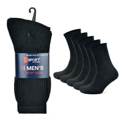 Tom-Franks-Mens-Black-Sport-Socks