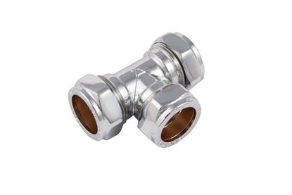 Securplumb-Compression-Equal-Tee-Chrome-Plated