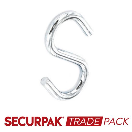 Securpak-Trade-Pack-Steel-S-Hooks-Zinc-Plated-50mm