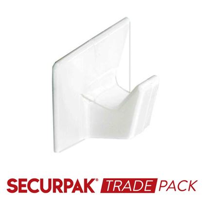 Securpak-Trade-Pack-Self-Adhesive-Hook-White-S