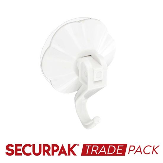 Securpak-Trade-Pack-Suction-Hook-WLever-White-50mm