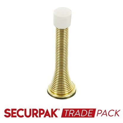 Securpak-Trade-Pack-Spring-Door-Stop-Brass-Plated-75mm