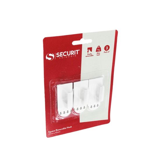 Securit-Removable-Square-Hook-White