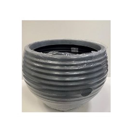 Kaemingk-Jamie-Plastic-Round-Planter-Grey