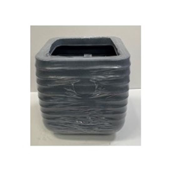 Kaemingk-Jamie-Plastic-Square-Planter-Grey