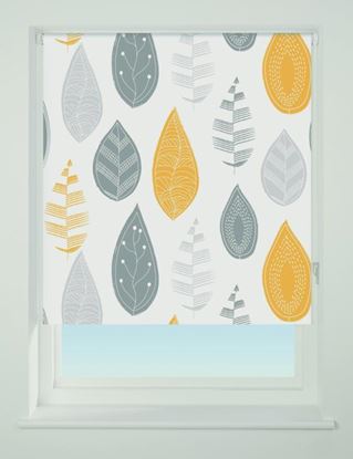Universal-Pattern-Black-Out-Roller-Blind-Leaf-Yellow