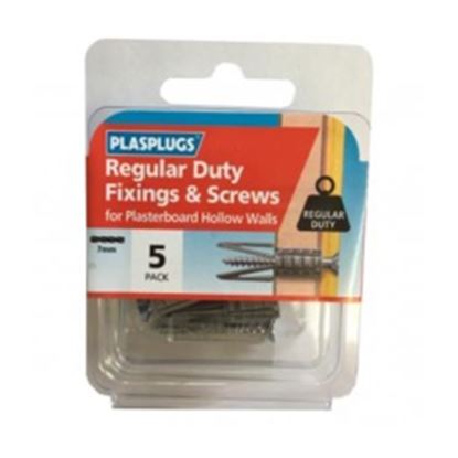 Plasplugs-Regular-Duty-Plasterboard-Fixings--Screws