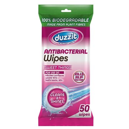 Duzzit-Biodegradable-Anti-Bacterial-Wipes-Pack-50