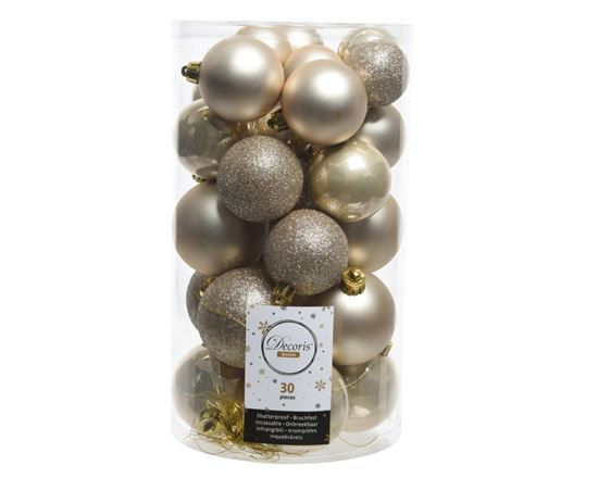 Kaemingk-Shatterproof-Baubles-Mixed-Tube-of-30