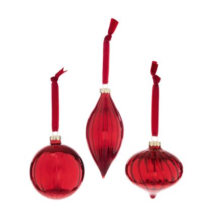 Premier-Red-Ribbed-Glass-Bauble