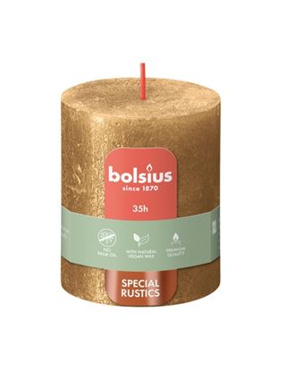 Bolsius-Rustic-Pillar-Candle-Shimmer-Gold