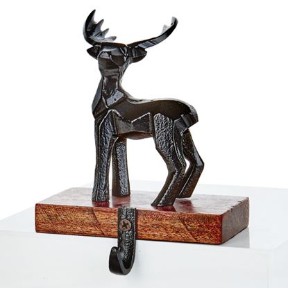 Premier-Black-Metal-Stag-Stocking-Holder