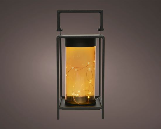 Kaemingk-Micro-LED-Square-Metal-Lantern