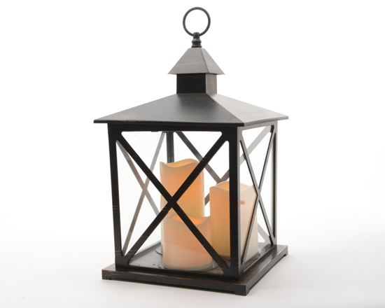 Kaemingk-LED-Plastic-Lantern-With-3-Candles--Timer