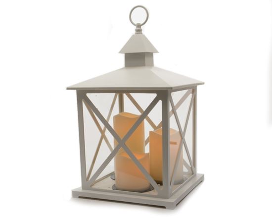 Kaemingk-LED-Plastic-Lantern-With-3-Candles--Timer